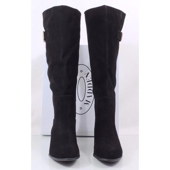Steve Madden Loren Riding Knee High Boots Suede Black Size 6 - Picture 5 of 8